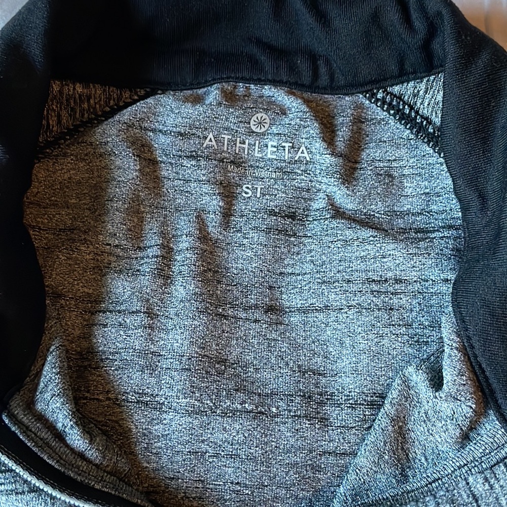 Black and gray 1/4” zip Athleta athletic pullover size SMALL - Picture 3 of 4